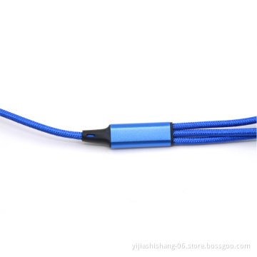 1m length nylon braided quick charging cable 2.4a fast charging  cords mobile phone charger cable
